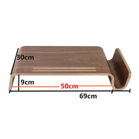 Wooden Screen Riser Ergonomic Screen Stand with Side Compartment Low-Profile Desktop Organizer for Students, Study Desk