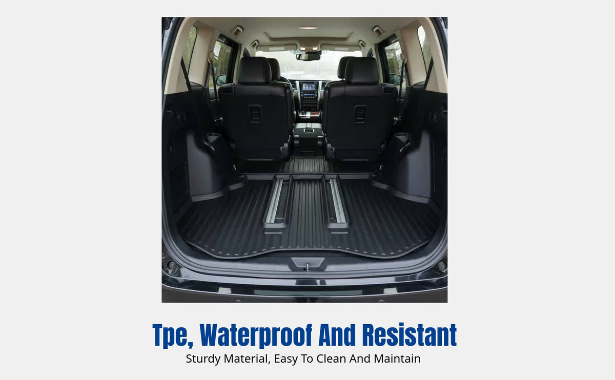 Trunk Mat for luxury van 30/40 Series, Waterproof Luggage Liner, Custom Fit, Textured Raised Border, 2015-2024