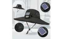 Wide Brim Hat with Fan Cooling Sun Hat with Fan Ventilated for Hiking, Hikers