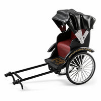 Rickshaw Model Retro Vintage Rickshaw Miniature Pedicab Model with Canopy Decorative Vehicle Detailed for Collectors, Desk