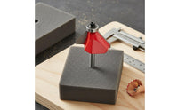 Tungsten Carbide Blade 45 Degree Chamfer Bit and Wear-Resistant 1/4 Inch Shank Chamfer Bit Splinter Clean Cutting Power Tool Accessory Industrial Grade for Woodworkers, Carpenters, Cabinet Making