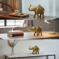 Elephant Incense Holder Brass Incense Burner with Lid Ornament for Collectors, Entryway