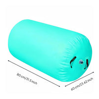 Gymnastics Air Barrel Portable Inflatable Back Handspring Leak-Resistant Valve Tumbling Training Roller for Cheerleaders, Outdoor