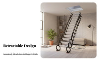 Foldable Design Electric Folding Attic Stairs Heavy-Duty Electric Attic Ladder Space-Saving Engine Ized Retractable Loft Ladder Reinforced Structure for Homeowners, DIY Enthusiasts, Contractors