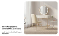 Round plush Pouf Multifunctional Vanity Stool Comfortable Seating Elegant Design for Adults, Students, Bedroom