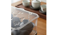 Clear Tea Storage Container with Lid Large Capacity Display Case for Living Room