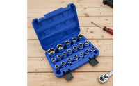 21 Pieces 1/2 Inch Drive Socket Set High Power Design Mechanic Socket Set Long-Lasting Heat Treated Steel for DIY Hobbyists