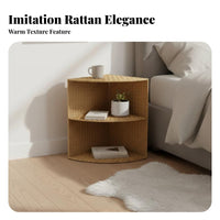 dual-layer Woven Shelf Nordic and aesthetics 2-Tier Side Stand adaptable for Homeowners