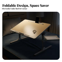 Cup Indentation Adjustable Bed Desk Tablet Slot Foldable Bed Table Ergonomic Design Foldable Laptop Table for Students, Adults, Telecommuting Workers, Bedroom, Dorm Room, Home Office, Floor