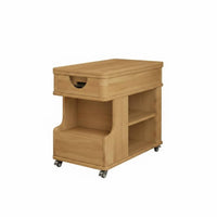 Adjustable C-Shaped Table with casters Rolling Cart Multi-Purpose for Living Room