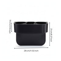 Space-Saving Car Seat Space Organizer with Cup Holder Universal Car Seat Space Storage Box Slim Auto Console Side Storage Box Compact for Commuters