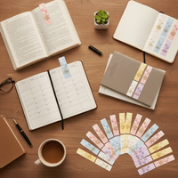 24-Pack Floral Bookmark Set - Pink & Light-Colored Ins Style Decorative Paper Bookmarks for DIY Reading