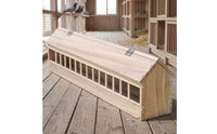 Natural Wood Pigeon Feeder with Dividers Sturdy Wooden Feeding Trough Long-Lasting Pigeon Feeder Outdoor for Lofts, Coops, Farms