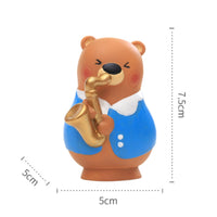 Nesting Doll Design Bear Ornament Musical Instrument Theme for Desktop