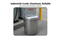 Sealed Lid Aluminum Oil Container Thickened Material Lidded Aluminum Barrel Heavy Duty Blast-Resistant Proof Container Rust-Resistant for Gas Station Attendants Plant Operators, Safety Personnel, Oil Plants, Workshops, Factories