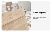 Earring Card Holder Stand Large Capacity Wooden Jewelry Display Rack Wood Tiered Wooden Display Stand for Crafters