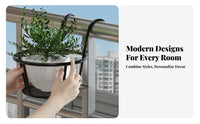 Space-Saving Hanging Planter Easy Installation Railing Shelf Anti-Rust Plant Holder sturdyDuty for Gardeners, Apartment Dwellers, Homeowners, Balcony, Patio, Porch, window sill