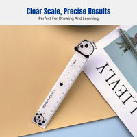 Cartoon Panda Acrylic Ruler, Straight Ruler, Cute Stationery for Students, Office Drawing Tool, Creative Souvenir, Random Design