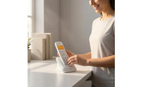 Backlit LCD Cordless Landline Telephone Numeric Keypad Handset Phone Memory Keys Base Station Phone Call Buttons