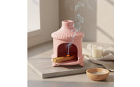 Heat Resistant Ceramic Palo Sacred Holder Stable Tripod Base House Shaped Sage Burner Speckled Glaze Finish Ceramic Incense Hut for Spa