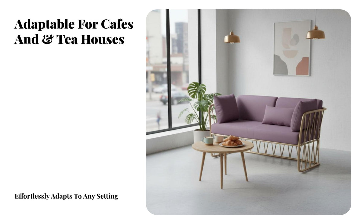 Minimalist Design Framework-Frame Loveseat Modern Design Restaurant Booth High-Density Foam Cushion Cafe Seating Wear-Resistant Upholstery for Interior Designers, Business Owners, Dessert Shop, Lounge Area, Hotel Lobby