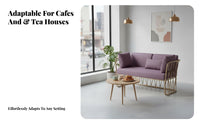 Minimalist Design Framework-Frame Loveseat Modern Design Restaurant Booth High-Density Foam Cushion Cafe Seating Wear-Resistant Upholstery for Interior Designers, Business Owners, Dessert Shop, Lounge Area, Hotel Lobby