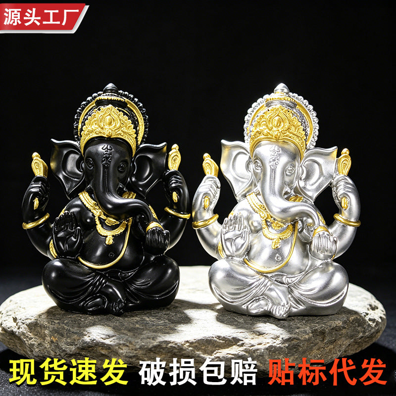 Southeast Asian Resin Elephant God Statue Home Decor