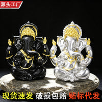 Southeast Asian Ganesha Resin Figurine for Zen Home Decor