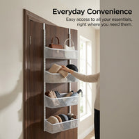 Bedroom and Closet Hanging Rack for Students, No Drill Over the Door Hook with Multi-Layer Design