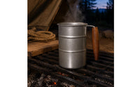 Wood Handle Mug Retro Style Camping Cup Lightweight Wood Handle Cup