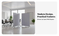 3-Panel Wheeled Divider Magnetic Surface 3-Panel Folding Writing Board Foldable Design Mobile Whiteboard for Presenters, Classroom, Open-Plan Spaces