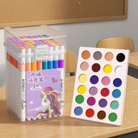 24 Pieces Non-Bleeding 24 Acrylic Markers No-Press Acrylic Marker Set Colored End Bands Art Supply Smooth Application for Drawing, Coloring