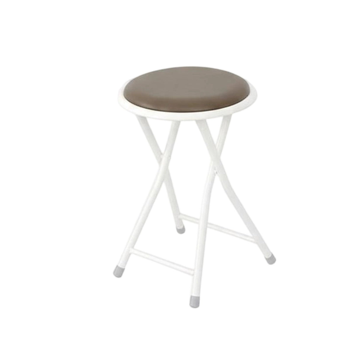 Round Padded Folding Stool Set Space-saving Foldable Chair Portable Seating Solution Soft PU Leather Cushion Sturdy X Support Suitable for Apartments Students Living Rooms Study