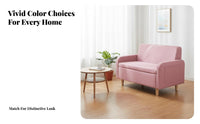 Nordic Design space-saving Loveseat Minimalist design Sofa Breathable Fabric Small Couch Easy to Clean for Apartment Dwellers, Students, Young Adults, Living Room, Bedroom