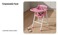 Foldable Infant High Chair Harness Portable Infant Feeding Chair Easy to Clean Portable Feeding Seat with Tray for Infants, Home, Restaurant, Travel