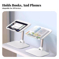Foldable and Portable Adjustable Reading Stand Versatile Use Adjustable Floor Reading Stand Multi-Functional Book Holder Stable Base for Children, Students, Bedroom, Living Room, Couch, Office