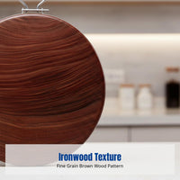 Sturdy Ironwood Cutting Board, Round, Thick, Double-Sided, Easy to Clean