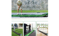 Textured Golf Putting Mat with Ball Return Realistic Putting Mat with Ball Return Portable Indoor Golf Practice Aid with Alignment Lines Long-Lasting for Beginners