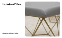 Light Luxury Design Round Upholstered Stool Minimalist design Footrest Sturdy Metal Frame Household Furniture space-saving Size for Adults, Home Decorators, homeowners, Living Room, Bedroom, Entrymanner