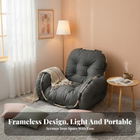Fully Reclinable Adjustable Padded Floor Chair Space-Saving Design Adjustable Padded Recliner 5-Position Adjustment Single Sofa with Armrests for Apartment Dwellers, Students, Bedroom, Bay Window, Dorm Room, Home Not on Ice