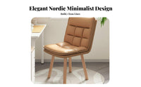 360-Degree Swivel Wooden Rolling Chair Padded Seat Office Furniture Curved Backrest Ergonomic Design for Students, Makeup Users, Home Workers, Study Room, Bedroom, Vanity