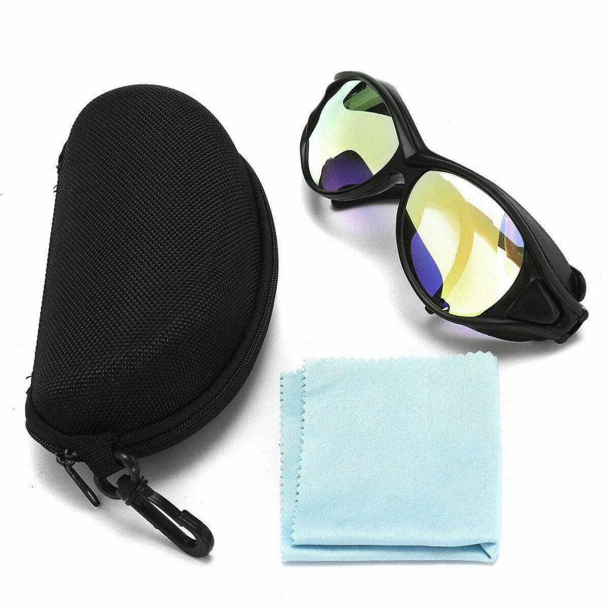 Glasses with Case Impact Resistant Full Coverage Glasses Wide Vision Eyewear for Welders, Engraving