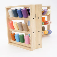 66-Spool Wooden Thread Rack Foldable Storage Organizer for Sewing and DIY