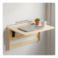 Wall Mounted Folding Desk Foldable Wooden Drop Wall-Mounted Workbench Table Space Saving Laundry Folding Table for Small Areas