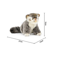 Pallas's Cat Stuffed Soft Stuffed Cat with Fuzzy Tail Toy Cute Seated for Collectors, Nursery, Desk
