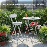 Foldable Fold-up Bar Seat Space-Saving High Stool Portable Counter Chair With Backrest for Business Owners, Apartment Dwellers, Small Spaces, Kitchen, Office, Events