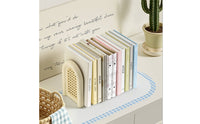 Desktop Bookends Freestanding Bookends with Arched Frame Book End Compact Book Stopper Space-Saving for Students, Study Desks