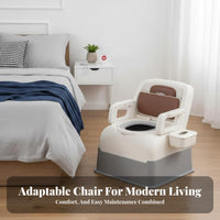 Bedside Potty Chair With Armrests Portable Toilet Sturdy and Stable Easy to Clean for Seniors, Indoor, Bathroom