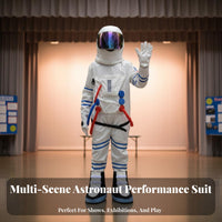 Performance Prop Astronaut Costume Eye-Catching Design Full Body Astronaut Suit Mascot Design Spacesuit Costume Embroidered Patches for Children, Performers, Stage Performances, Promotional Events, Themed Parties, Halloween