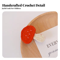 Crochet Fruit Hair Clip Crocheted Knitted Vegetable Barrette Handmade Cartoon Food Hair Pin for Children, Young Children, Daily Wear, Parties, Photo S